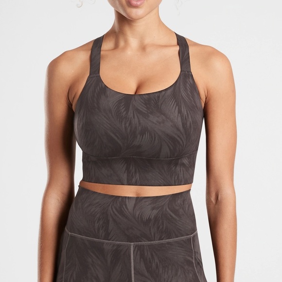 (NWT) Athleta Warrior Longline Printed Bra - Picture 1 of 6